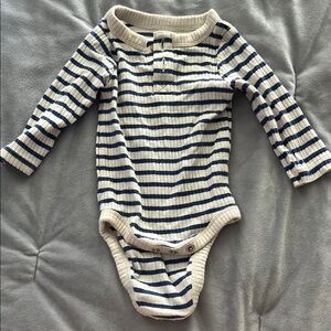 Cat & Jack Blue and White Striped Bodysuit